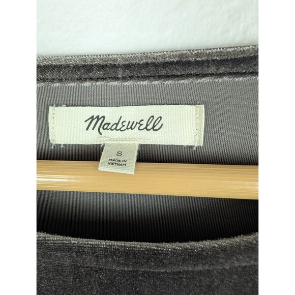 Madewell J.Crew Velvet Butterfly Top Gray Size Medium - Picture 3 of 6